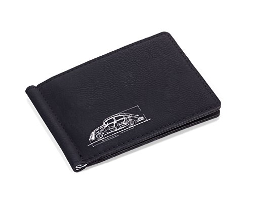 Preisvergleich Produktbild TROIKA DOLLARCLIP KÄFER – WAL73 / BS – Dollarclip + Kartenetui – Official licensed by Volkswagen – Motiv: "VW Käfer" – Geldscheinklammer – Geldbörse – Kunstleder / Metall – schwarz – TROIKA-Original