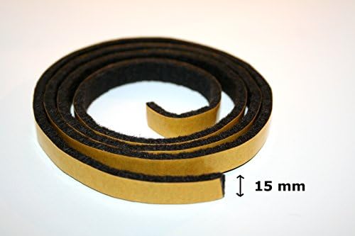 1 metre felt tape self-adhesive dark brown/black width:15 mm - for furniture and more