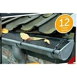ADEPTNA 6M Strong Plastic MESH Gutter Guard with 8 Fixing Spikes – Stops Leaves from Clogging GUTTERS