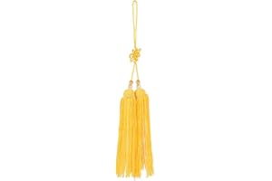 ALOMEJOR Borla China Tai Chi Espada Borla Artes Marciales Chinas Kungfu Espada Borla para Taiji Espada Home Handing Decoration(Yellow Short Sword Tassel)