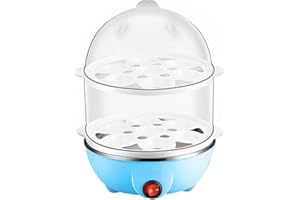 siduytin Quick And Healthy Egg Cooker - Various Cooking Options Large Capacity PP Electric Egg Cooker Electric Egg Boiler, Blue 2 Layers