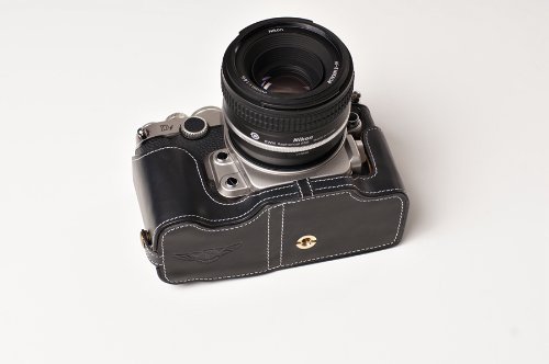 TP Main v  ritable Cuir v  ritable Demi Camera Case Sac Housse pour Nikon Df Bas noir Ouverture Version