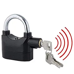 Shopper52 Anti-Theft Siren Alarm Lock Motor Bike Padlock with Smart Motion Sensor (Black)