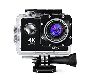 Exxelo 4K Action Camera 12MP Underwater Waterproof Camera 170� Wide Angle WiFi Sports with 1 Year Warranty