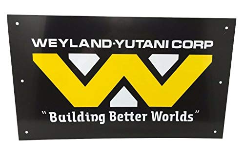 Super6props Aliens Weyland Yutani Corporation, Signe de Hadleys Hope, Construction d'un Monde, imprimé sur Une Plaque en Aluminium de 430 mm x 250 mm
