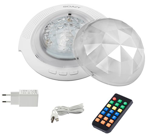 [neue Version] SOAIY® Bluetooth LED Farbwechsel Nachtlicht Projektor Lampe Polarlicht Projektion Einschlaflicht mit Fernbedienung Timer installierte Naturgeräusche für Schlafzimmer Kinderzimmer - 7