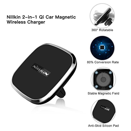 Cargador de coche inal mbrico Nillkin 2 en 1 Qi almohadilla de carga
inal mbrica y soporte magn tico de montaje en el aire para iPhone X 8 8
Plus Nota de Samsung 8 S8 Plus S7 S6 Edge Note 5 y todos los
dispositivos con Qi habilitados-Modelo A