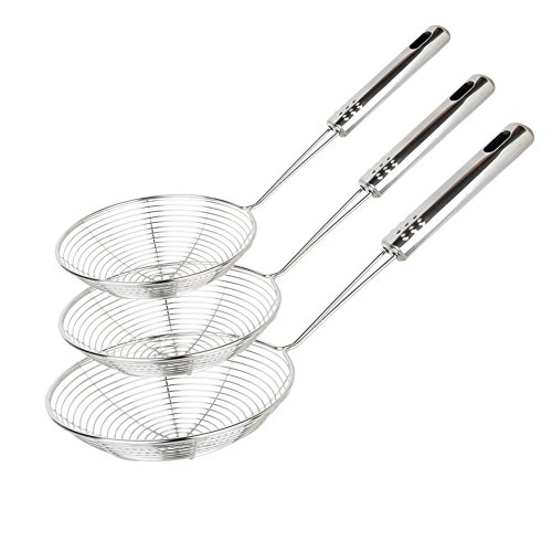 Swify Edelstahl Feinmaschig Küchensieb Mehlsieb Set (30,5 cm, 32 cm und 35 cm)