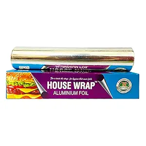 House Wrap Aluminium Foil for Kitchen, Food Packing, Cooking, Baking - 72 M Net, Width 30 cm,11 Microns in Thickness, Keeps Food Warm, Fresh, Hygienic