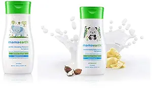 Mamaearth Gentle Cleansing Shampoo for babies (200 ml, 0-5 Yrs)and Daily Moisturizing Lotion, 200ml