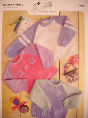 Teddy DK Knitting Pattern Childrens Sweater - 7204