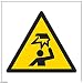 Produktbild vsafety 61008 AF-S Achtung Mind your head logo Schild, selbstklebend, quadratisch, 100 mm x 100 mm, schwarz/gelb