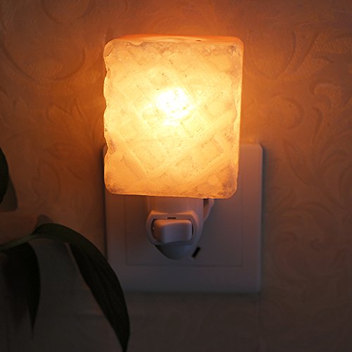 Preisvergleich Produktbild Salz Lampe, Aohro Mini Salzlampe Hand geschnitzte Natürliche Kristall Salz Nachtlicht Stimmungslicht mit EU-Stecker für Schlafzimmer Home Office Küche(Platz1-Form)