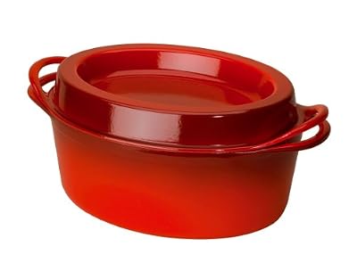 le creuset - 25084350602460 - doufeu - cocotte en fonte - ovale - cerise - 35 cm