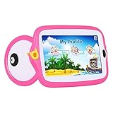 Cooljun 2018 Kinder Tablet 7 Zoll, Android 4.4, HD Touchscreen, 8 GB Speicher, Micro-SD (bis zu 32 GB), WiFi, Bluetooth, USB, Dual-Kamera mit kindgerechte Hülle, Kinder Weihnachten Geschenke (Rosa)
