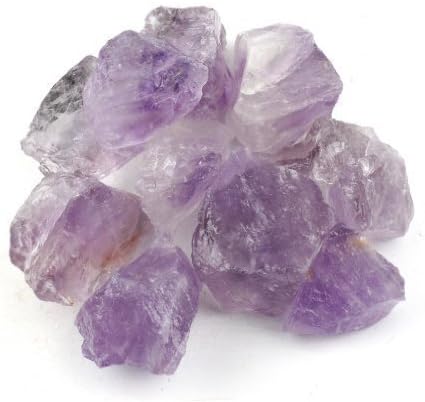 Crystal Allies TM Materials: 1lb Bulk Rough Purple Amethyst Quartz Crystals from Brazil - Large 1"+ Raw Natural Stones for Cabbing, Cutting, Lapidary, Tumbling, and Polishing & Reiki Crystal Healing *Wholesale Pound Lot*