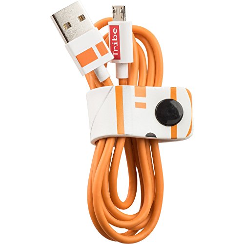 Tribe Star Wars TFA Micro Line Micro USB Ladekabel 120cm, Verbindungskabel, USB 2.0, USB-A-Stecker auf Micro-USB-B-Stecker für Android Smartphones, Samsung, HTC, Sony, Nexus etc. - BB8