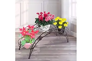 Weston Crafts Metal Plant Stand Outdoor Indoor Metal Flower Pots Rack Corner Planter Shelf