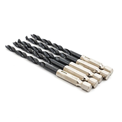 DIYI 15 tlg. HSS 1/4Zoll Metallbohrer Spiralbohrer beschichtete Titanium HSS-Bohrer Spiralbohrer Set Tool 3mm,4mm,5mm - 3