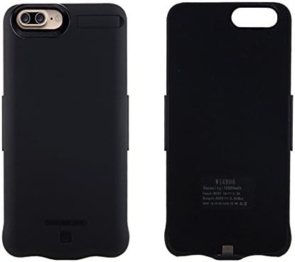 iPhone 7 Plus/6 Plus 5.5"Rechargeable Battery Charger Case Tingso 10000mAh Extended Battery Backup Portable Power Bank Battery Charger Case Cover with Kickstand for Apple iPhone 7plus/6plus 5.5"(Black)