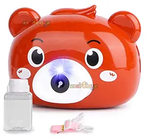 zest 4 toyz Bubble Camera for Kids Cute Animal Shape Bubble Maker Machine with 2 Bubble Bottle Solution for Boys & Girls - Brown