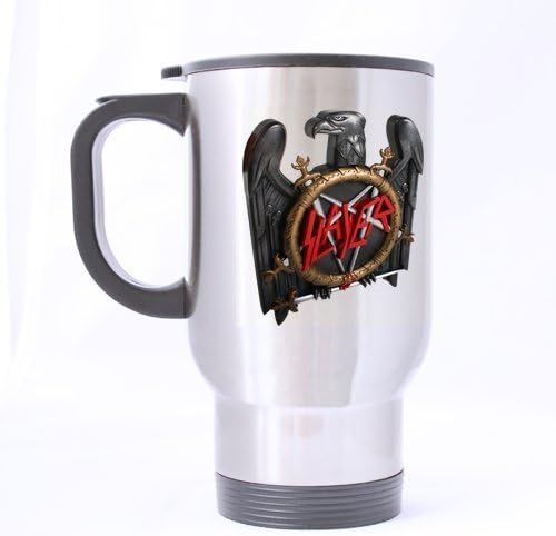 Cool Slayer Eagle Customize Personalized Silver Travel Mug Sports Bottle Coffee Mugs Office Home Cup 14 OZ Two Sides Printed