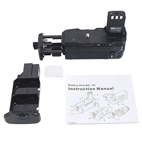 DSTE Multi-Puissance Vertical Batterie Poign  e Titulaire pour Canon EOS 350D 400D DSLR Cam  ra comme BG-E3 avec 2-pack NB-2LH