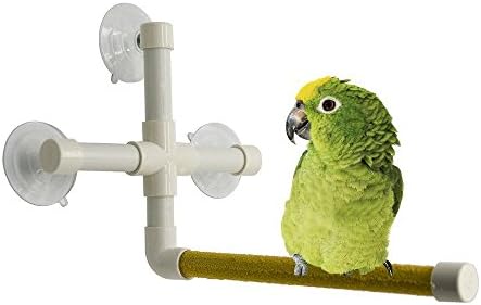 SHANTU Suction Cup Shower Perch Stand for Bird Parrot Macaw African Conure Lovebirds Bath Perch Toy