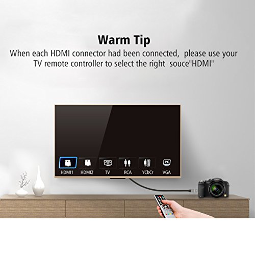 P&A Mini-HDMI Stecker (Typ C) zu HDMI Stecker (Typ A) Kabel 1m – Schwarz - 5
