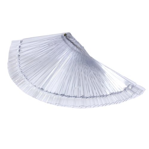 50x Clear False Nail Art Tips Sticks polish Display Fan for Practice salon