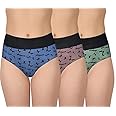 Selfcare Women's Cotton Sinker High Rise Waistband Full Covrage Tummy Control Hipsters Panties Pack of 3