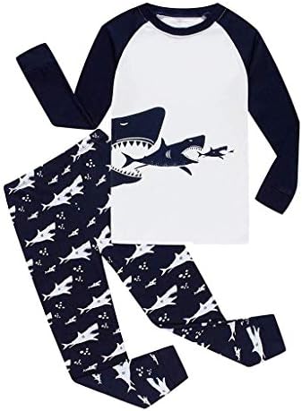 Boys Clothes, SHOBDW Toddler Baby Girls Boys Pajamas Casual Long Sleeve Cartoon Shark Tops + Pants Cotton Sleepwear Outfits