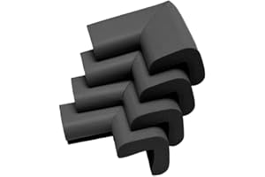 VINIFREDY 4/8 pcs Super Soft Child Baby Corners Protector Soft Foam Edge Table Corners Protection Furniture Guards (4 Black)