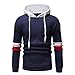 Produktbild Weihnachtspullover Splicing Color Pullover Langarm Kapuzenpulli Herbst Winter Langarmshirt Männer Kapuzenpullover Einfarbiger Pullover Sweatshirt Basic Baumwolle Sweatjacke Felicove