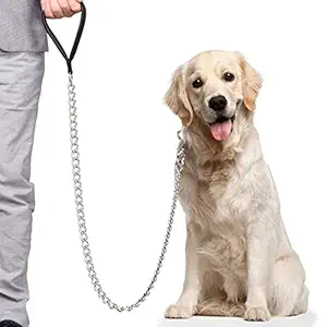 RvPaws Heavy Duty Dog Leash,Metal Dog Leash Dog Chain with Handle for Small & Medium Large Sizes Dogs (Medium Size)