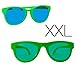 Produktbild 2x XXL Rießen Scherzbrille neon Partybrille Sonnenbrille neon Brille Unisex für Fasching und Karneval Kostüm (2x XXL neon Brille)