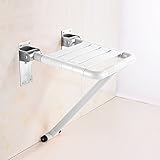 ZHDC Klappbarer Duschhocker, Nachtleuchtendes Nylon Anti-Rutsch Multi-Stil Zwei Farben Handlauf Barrierefreies Bad WC Langlebig, rostfrei ( Farbe : Weiß , größe : #3 )