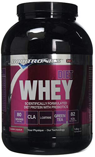 Boditronics Diet Whey Protein Powder with High Protein Blend and High doses of CLA, Vitamins C & E for Lean whey Protein Shake Powder (Cherry Liqueur, 1.8kg)