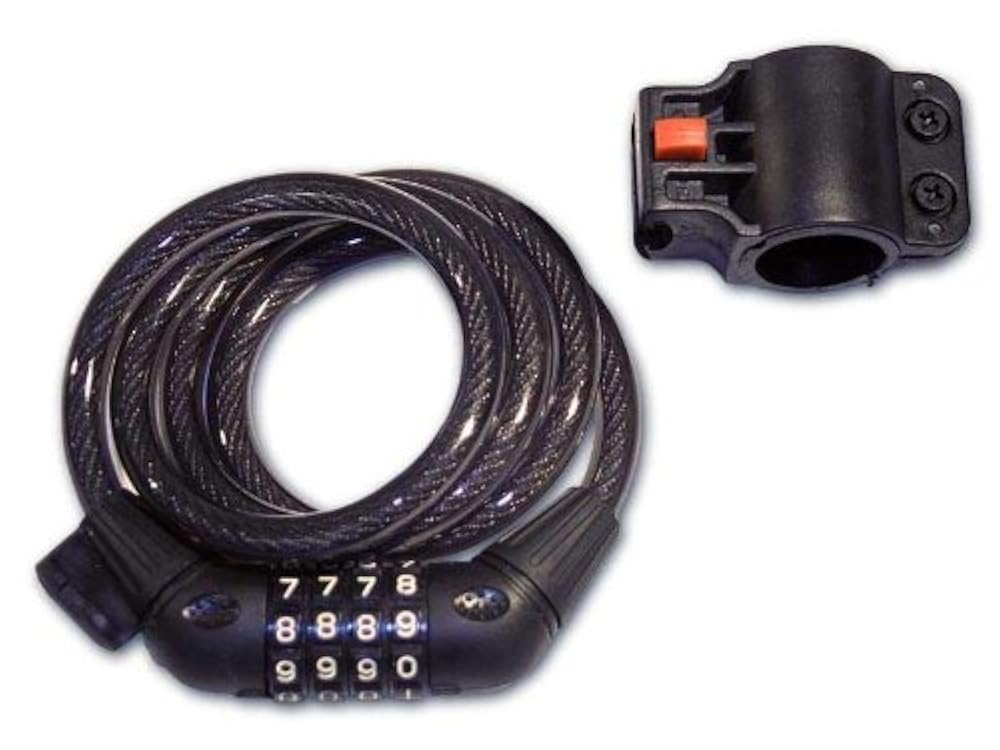 Fahrrad Zahlenschloss, Fahrradschloss, Fahrrad Rad Mofa Zahlenschloss, Bicycle Gear 100, 1 Meter mit Rahmenhalter, BE-41046