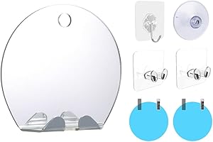 STIANIIIE Espejo antivaho Stianitie, Espejo de Ducha sin Niebla de baño de Alta definición + Almacenamiento de maquinillas de Afeitar + 2 Piezas de sábanas antivaho,