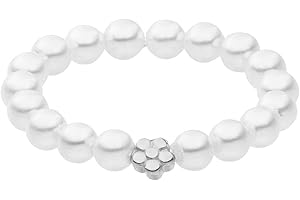 Purelei® Shiny Bloom Ring (Gold, Silber, Rosegold), Wasserfester elastischer Damen Ring aus Perlen, Eleganter Ring mit Seashell Perlen, Geschenke für Damen, Verschiedene Grössen