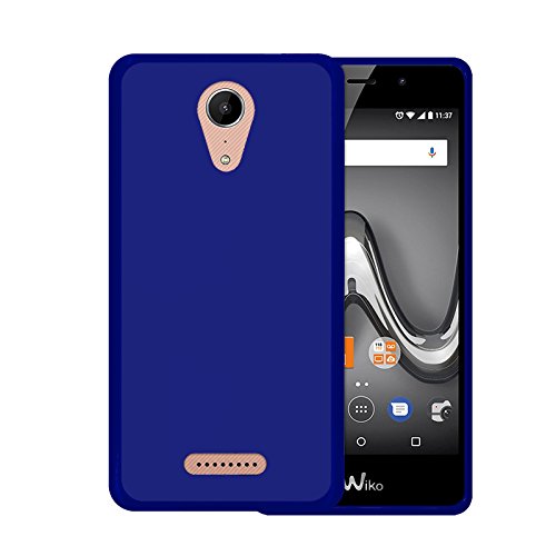 TBOC Pack  Funda de Gel TPU Azul   Protector Pantalla Vidrio Templado para Wiko Tommy 2  5 0 Pulgadas    Funda de Silicona Ultrafina y Flexible  Protector de pantalla Resistente a Golpes  Ca  das y Ara  azos 