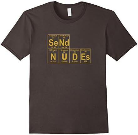Men's Send Nudes Funny T-shirt with words hidden on Periodic Table Medium Asphalt