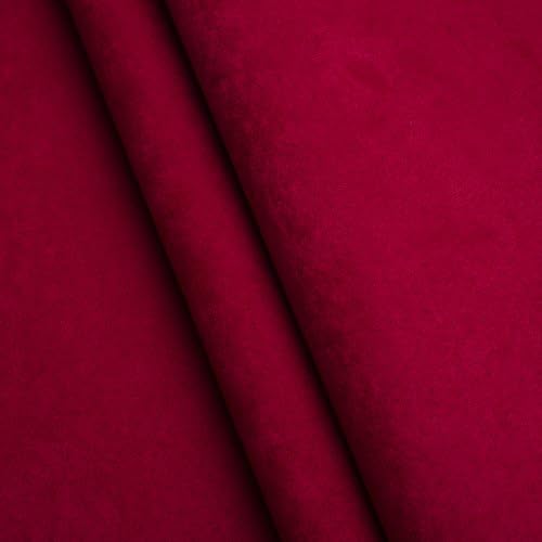 ALICANTE FAUX SUEDE LEATHER SOFT TOUCH FABRIC LEATHERETTE UPHOLSTERY - Dark Red