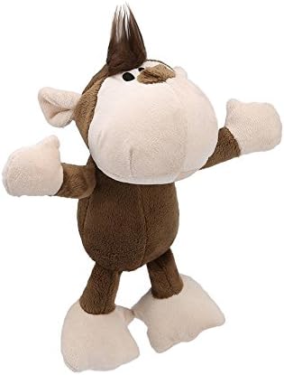 Soft Squeak Dog Toys Furrybaby Sturdy Plush Chew Toy for Puppies (Brown Monkey)