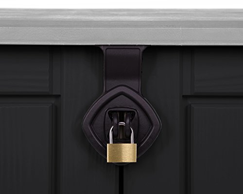 Keter Woodland 30 Mülltonnenbox anthrazit Gartenbox Midi Gerätebox abschließbar für 2 Mülltonnen - 5