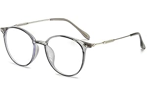 NYXPHY Modische Blaulichtfilter Kurzsichtige Brille für Damen Herren Leichte TR90 Metall Kombination Fernbrille Myopie Computer mit ovalem