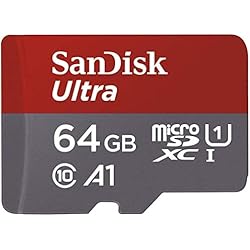 Carte Mémoire microSDXC SanDisk Ultra 64GB + Adaptateur SD. Vitesse de Lecture Allant jusqu'à 100MB/S, Classe 10, U1, homologuée A1 (Nouvelle Version)