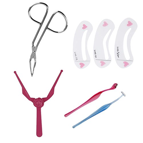 Segolike 2 T L Eye Makeup Tool + Brow Template + Eyebrow Tweezer + 3 Eyebrow Stencils Set RS.240 (62.00% Off) - Amazon