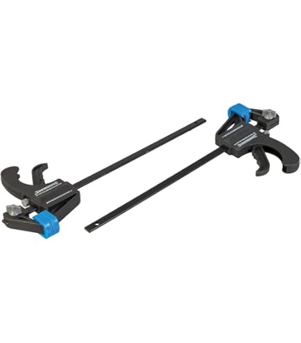 Lot De 2 Serres-joints Rapides Silverline 100mm – Capacité 34mm, Mors Nylon, Bouton Relâche Rapide, Pour Petits Travaux